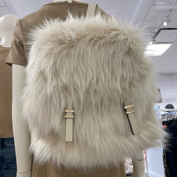 Michael Kors Handbags - MICHAEL KORS Quinn Medium Flap Faux Fur Backpack
Natural 
NWT 
Live Style